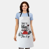Time To Wine Wind Down Apron - Chef BBQ Gift Schürze (Getragen)