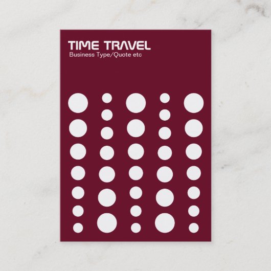 Time Travel v1.2 - White on Dark Red 65001d Visitenkarte (Vorderseite)