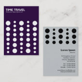 Time Travel v1.2 - White on Deep Lila Visitenkarte (Vorne/Hinten)