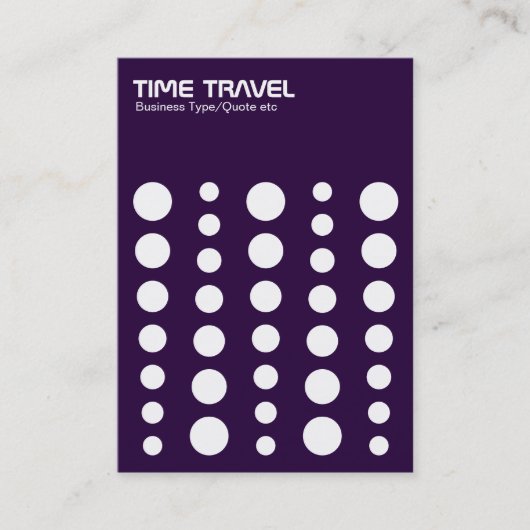 Time Travel v1.2 - White on Deep Lila Visitenkarte (Vorderseite)