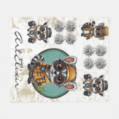 Time Traveller Lemur Print Fleecedecke (Vorderseite (Horizontal))