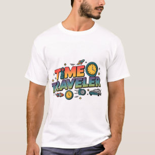 Time Traveller Retro Futuristic T - Shirt - Multic