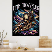 Time Traveller - Steampunk Space Adventure Poster (Küche)