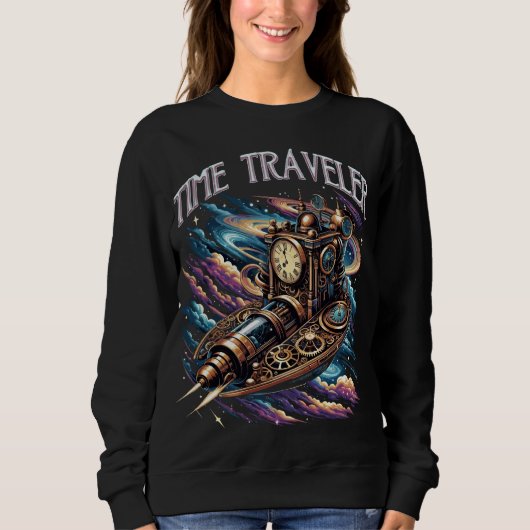 Time Traveller - Steampunk Space Adventure Sweatshirt (Vorderseite)