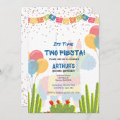 Time Two Fiesta 2. Geburtstag Pinata Einladung (Vorne/Hinten)