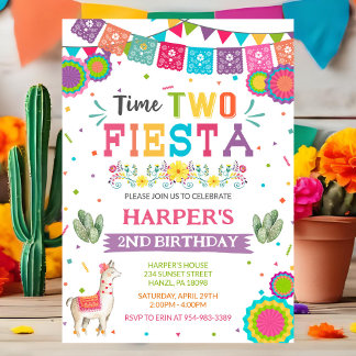 Time Two Fiesta Birthday Einladung