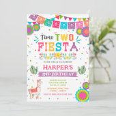 Time Two Fiesta Birthday Einladung (Stehend Vorderseite)