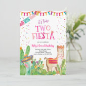 Time Two Fiesta Girl 2. Geburtstag Einladung (Stehend Vorderseite)
