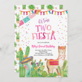 Time Two Fiesta Girl 2. Geburtstag Einladung (Vorne/Hinten)