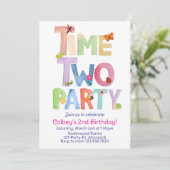 Time Two Party, Bug Themed 2nd, Garden Farm Einladung (Stehend Vorderseite)