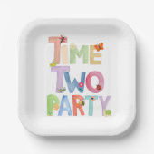 Time Two Party Paper Plates ,Bug Themed 2nd Birthd Pappteller (Vorderseite)