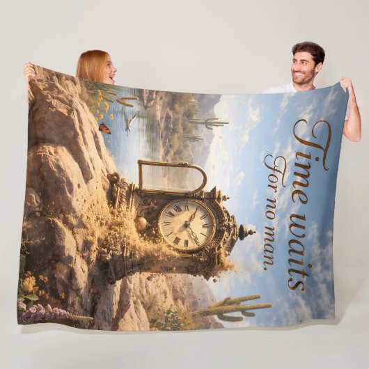 Time waits for desert clock fleece blanket de (Beispiel)