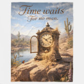 Time waits for desert clock fleece blanket de (Vorderseite)