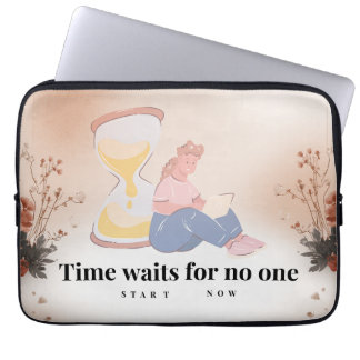 Time Waits For No One Inspirational Tote Bag for W Laptopschutzhülle