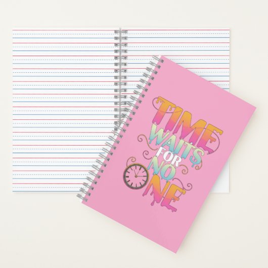 Time Waits For No One Motivational Spiral Notebook Notizblock (Innen)