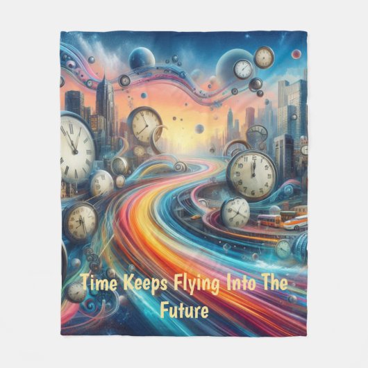 Time Warp Road Reise Fleecedecke (Vorderseite)