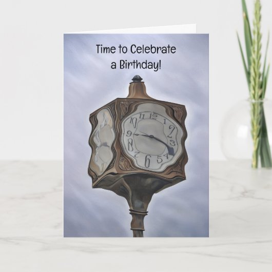 Time Warp Uhr Funny Birthday Wiggle Out Card Karte (Vorderseite)