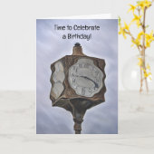 Time Warp Uhr Funny Birthday Wiggle Out Card Karte (Gelbe Blume)