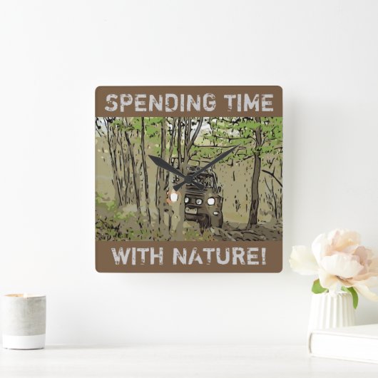 TIME WITH NATURE QUADRATISCHE WANDUHR (Zuhause)