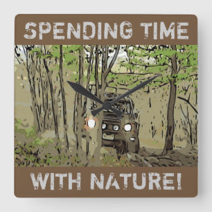 TIME WITH NATURE QUADRATISCHE WANDUHR