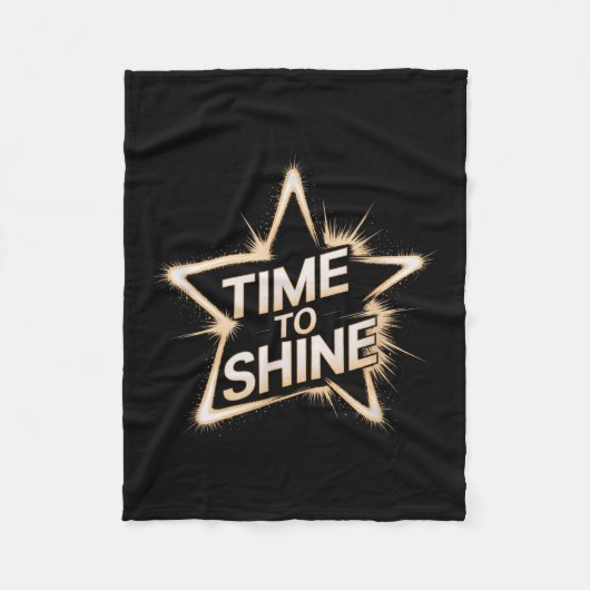 Time Women To Shine Motivational Star Men Kids Fleecedecke (Vorderseite)