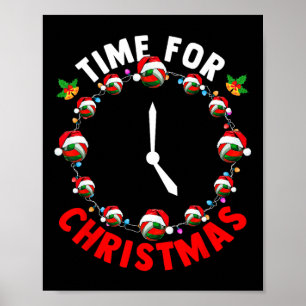 Time Xmas Kostüm Volleyball Ausrüstung als Uhr Fu Poster