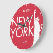 Time Zone Typografy Wall Clock New York Große Wanduhr (Winkel)
