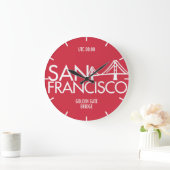 Time Zone Typografy Wall Clock San Francisco Große Wanduhr (Zuhause)