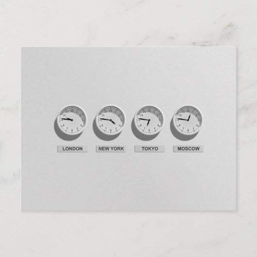 Time Zones World Traveller Postkarte (Vorderseite)