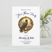 Timekeeper Raven – Gothic Clockwork  Einladung (Stehend Vorderseite)