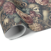 Timelapse - Gothic Floral Bandana Geschenkpapier (Rolleneckpunkt)