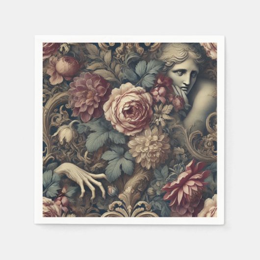 Timelapse - Gothic Floral Pillow Serviette (Vorderseite)