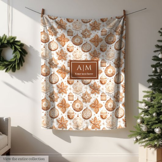 Timeless beige watercolor festive custom blanket  fleecedecke