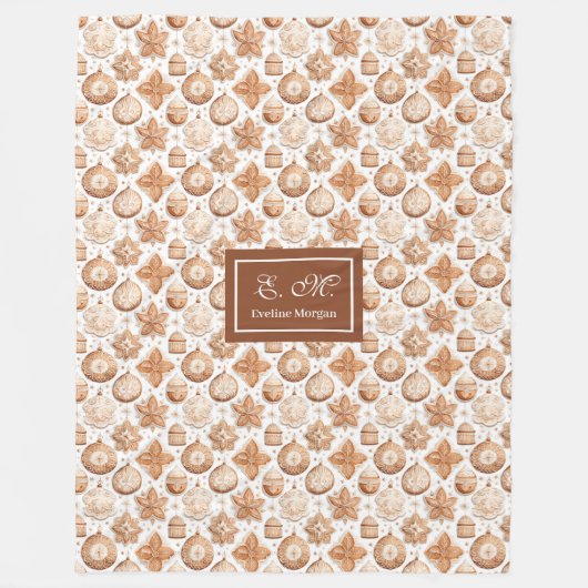 Timeless beige watercolor festive custom blanket fleecedecke (Vorderseite)