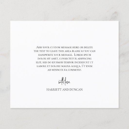 Timeless Black and White Budget Wedding Danke (Rückseite)