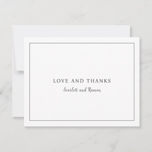 Timeless Black and White Elegant Wedding Dankeskarte (Vorderseite)