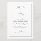 Timeless Black and White Elegant Wedding Menükarte (Vorderseite)