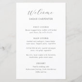 Timeless Black and White Guest Name Wedding Menu (Vorderseite)