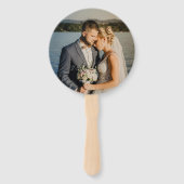 Timeless Black and White Monogram Elegant Wedding Fächer (Rückseite)