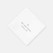 Timeless Black and White Monogram Modern Wedding Serviette (Ecke)