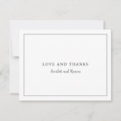 Timeless Black and White Photo Elegant Wedding Dankeskarte (Vorderseite)