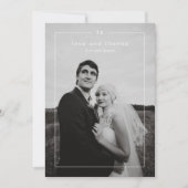 Timeless Black and White Photo Modern Wedding Dankeskarte (Vorderseite)