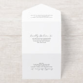 Timeless Black and White QR Code Elegant Wedding All-in-One-Einladung (Außenseite)