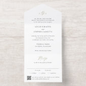 Timeless Black and White QR Code Elegant Wedding All-in-One-Einladung (Innenseite)
