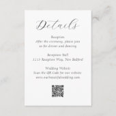 Timeless Black and White QR Code Elegant Wedding Begleitkarte (Vorderseite)
