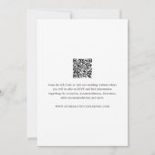 Timeless Black and White QR Code Elegant Wedding Einladung (Rückseite)