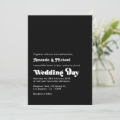 Timeless Black and White Retro Typografy Wedding Einladung (Stehend Vorderseite)