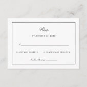 Timeless Black and White Wedding Response Begleitkarte (Vorderseite)