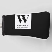Timeless Black Wedding Golf Headcover (Vorderseite)
