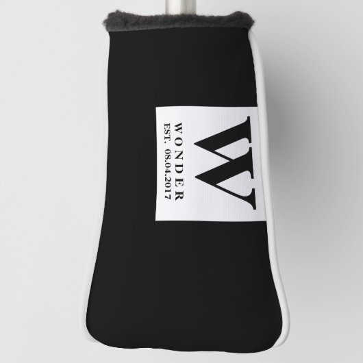 Timeless Black Wedding Golf Headcover (Rotieren 90)